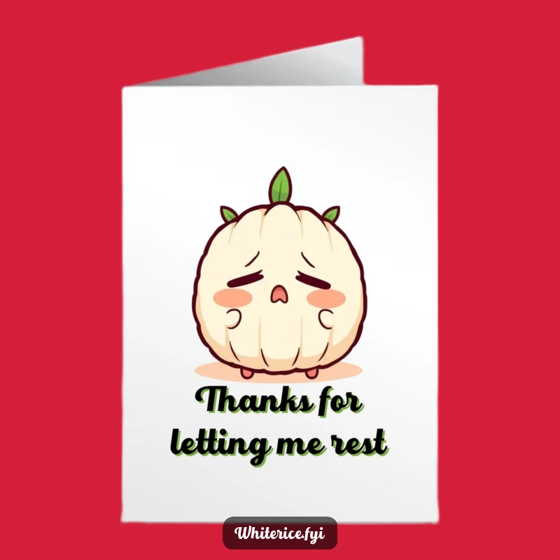 Free Printable Thank You Card: Sleepy Rice for a Relaxing Downloadable Note