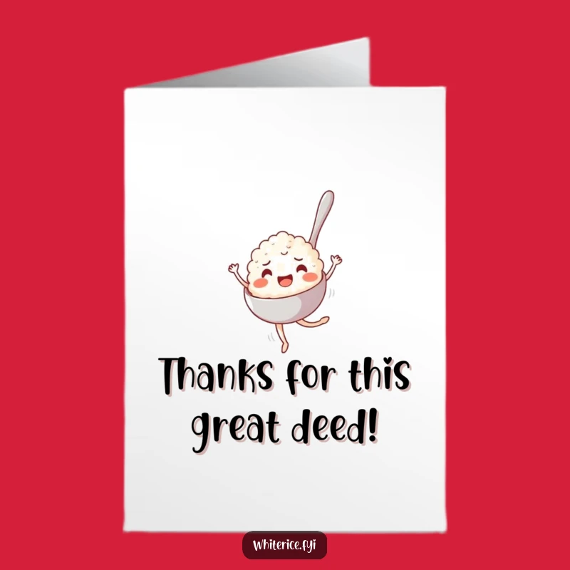 Free Printable Thank You Card: Whimsical Dancing Rice Spoon Pirouette Digital Download