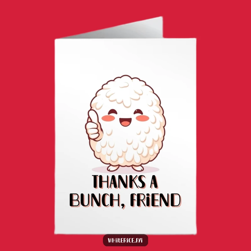 Free Printable Thank You Card: Thumbs-Up Rice, Heartfelt Downloadable Gift of Appreciation