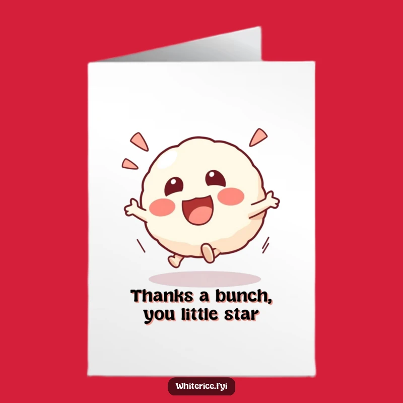 Free Printable Thank You Risotto Ball Card: Funny Kawaii Downloadable for Gratefulness