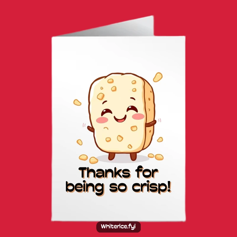 Free Printable Thank You Card: Crunchy Rice Cracker Thanks Funny Downloadable