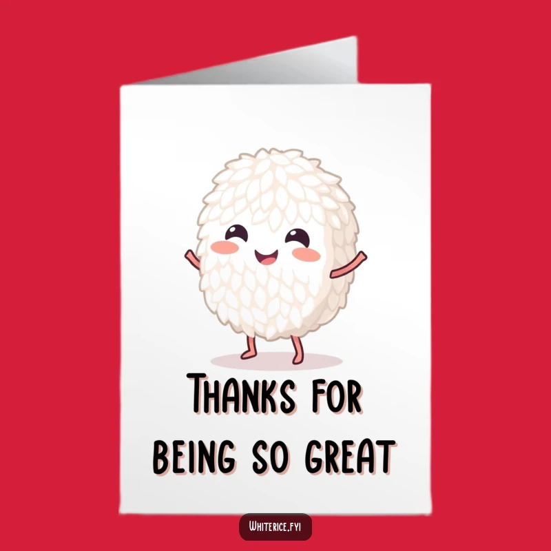 Free Printable Thank You Card: Dancing Rice Design, Heartfelt Downloadable Gift Expressing Gratitude