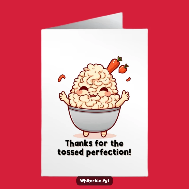 Free Printable Thank You Card: Giggling Fried Rice and Veggies for Your Appreciation