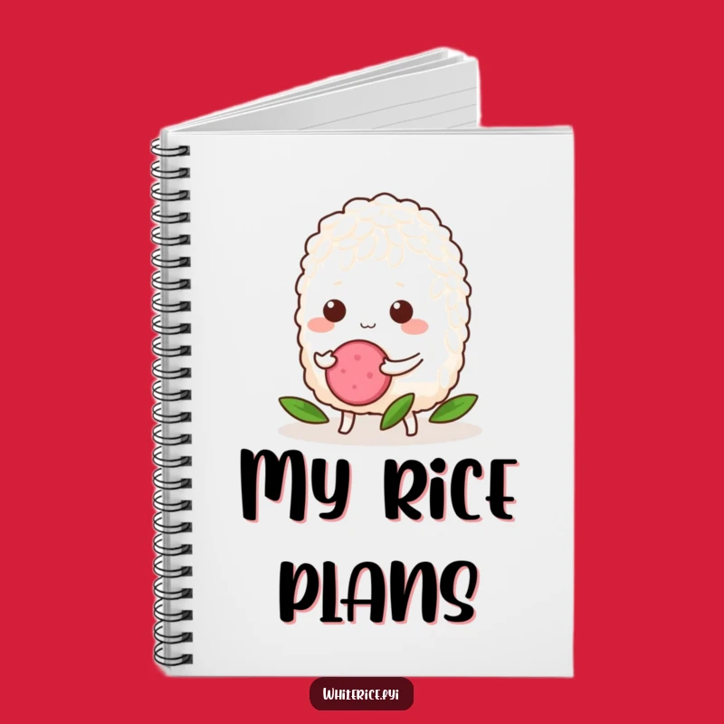 Funny Determined Rice Notebook - A Journal for Goal-Getters and Foodies