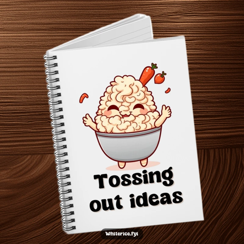 Funny Fried Rice Notebook: A giggling Kawaii character tossing vegetables, perfect for jotting down recipes and culinary inspirations with humor.