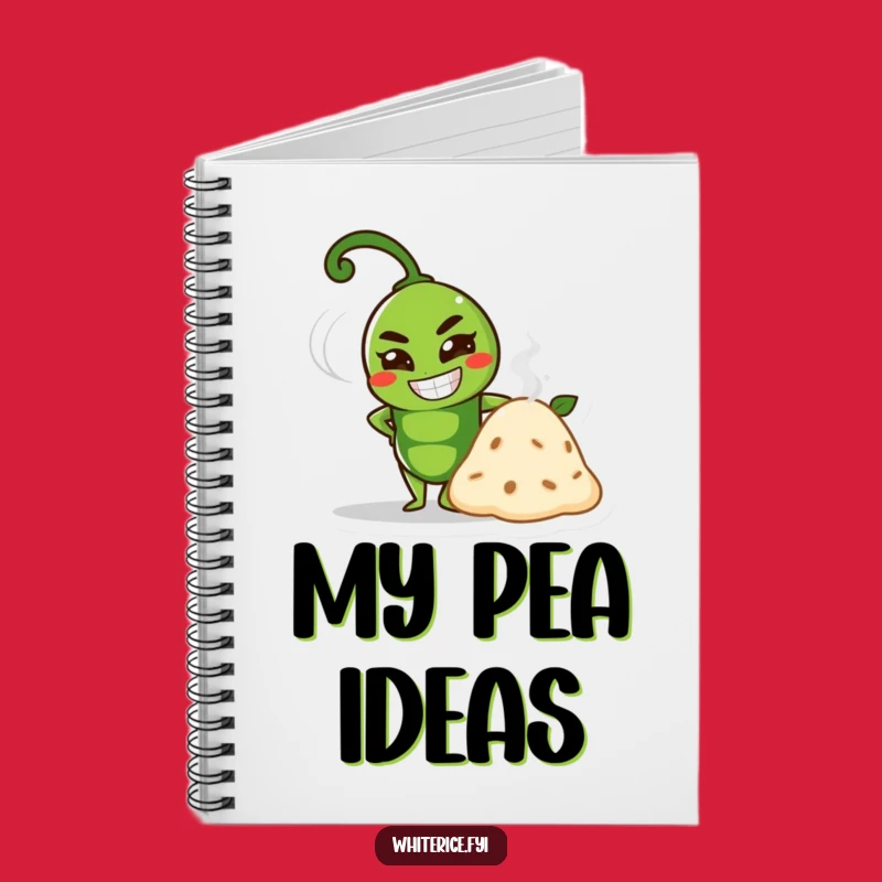 Funny Pea Proud Grin Notebook: Determined Veggie Journal for Notes