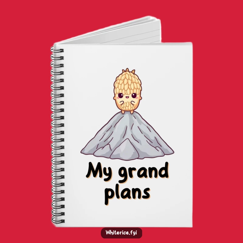 Funny Rice Notebook: Jot Down Goals with Determined Standing Grain