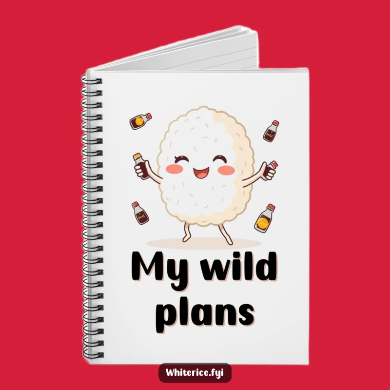 Funny Rice Juggler Notebook: Happy Grain with Soy Sauce, Journaling Humor Gift