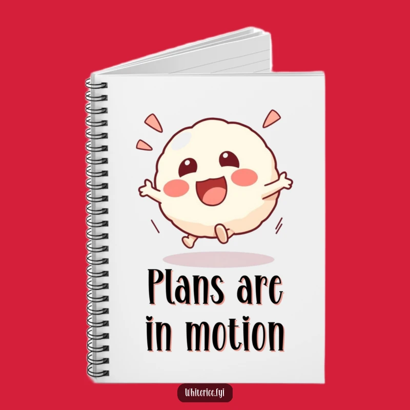 Funny Kawaii Risotto Ball Notebook: Excited Rolling Character, Playful Notes Gift