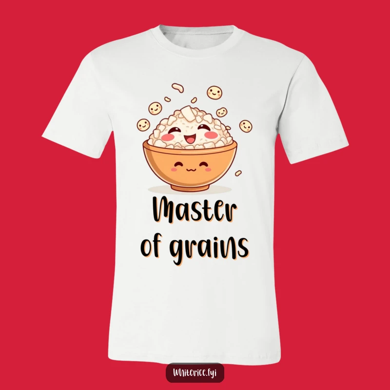 Funny Rice Bowl T-Shirt: Giggling Character, a Hilarious Gift for Rice Lovers