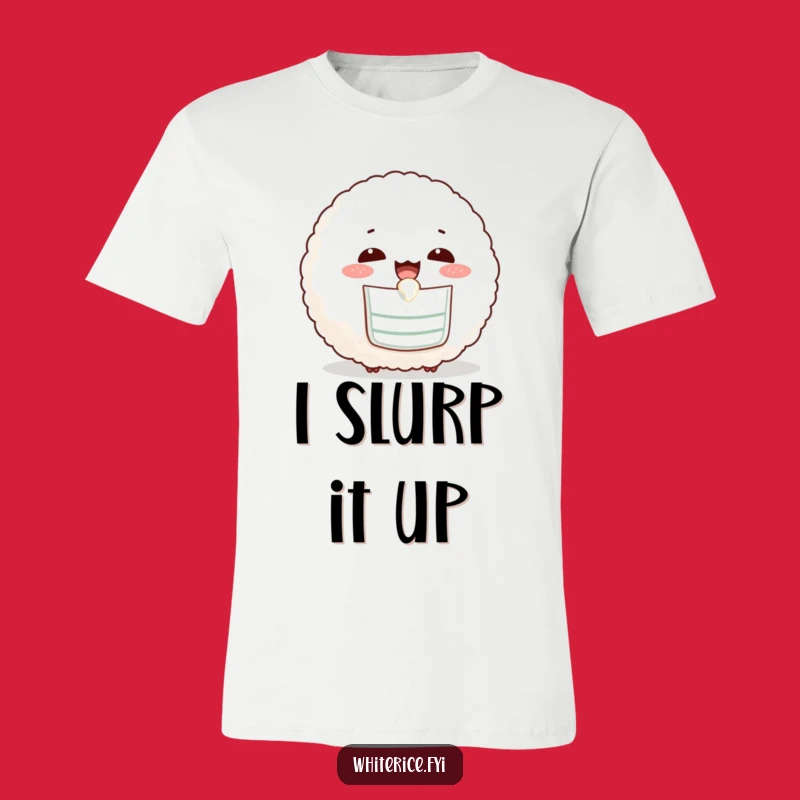 Funny Bibbed Rice Ball T-Shirt: Amused Slurping Fun, A Cute Gift