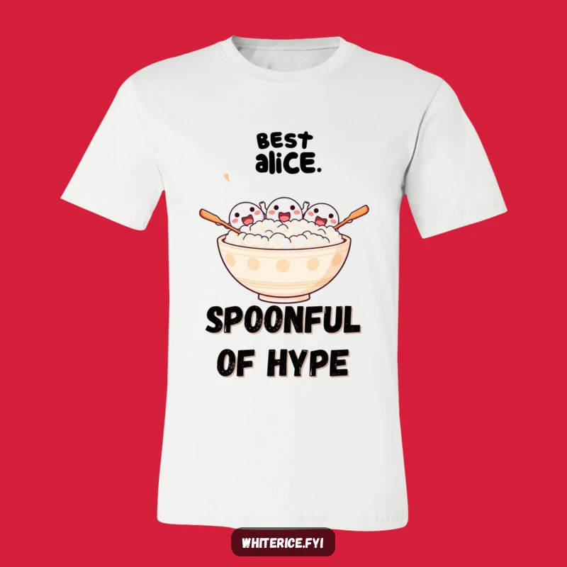 Funny Excited Rice T-Shirt: Cheering Characters Tee, Joyful Fun Gift!