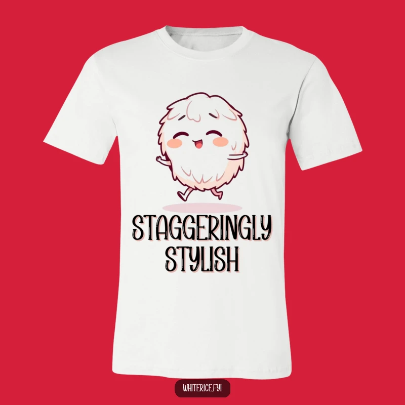 Funny Giggling Rice Stagger T-Shirt, Comical Character Tee for Laughs