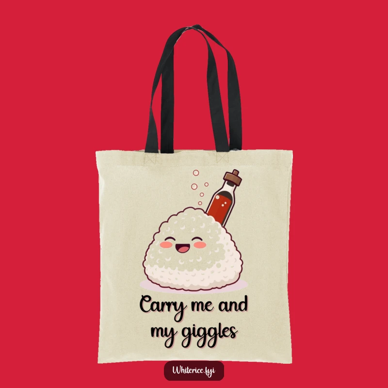 Funny Spraying Rice Tote Bag: Carry Your Laughs with Soy Sauce Style
