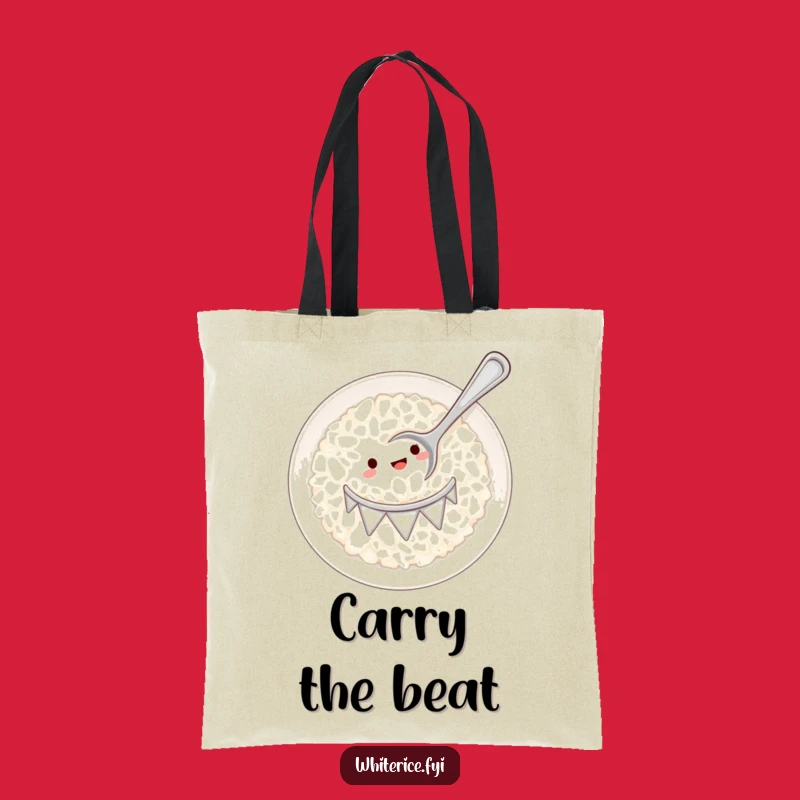 Funny Drumming Rice Tote Bag: Carry Your Tunes and Laughs!