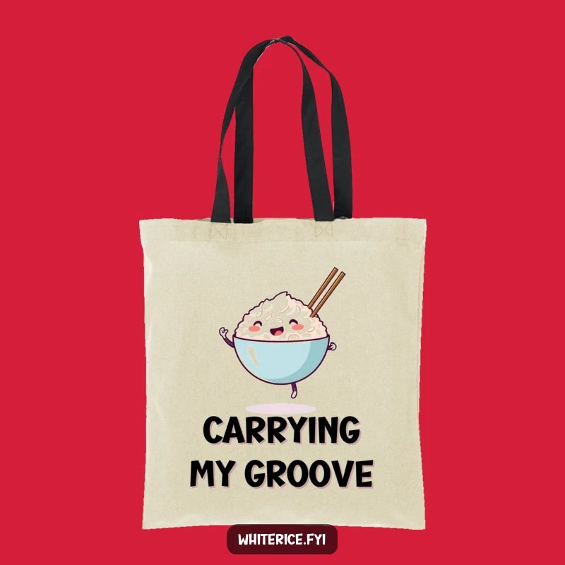 Funny Happy Rice Bowl Tote Bag: Carry Your Joy and Your Lunch