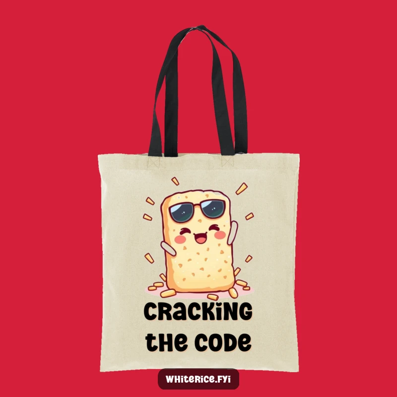 Funny Tote Bag: Kawaii Rice Cracker Snap - Perfect Crunchy Snack Humor Gift