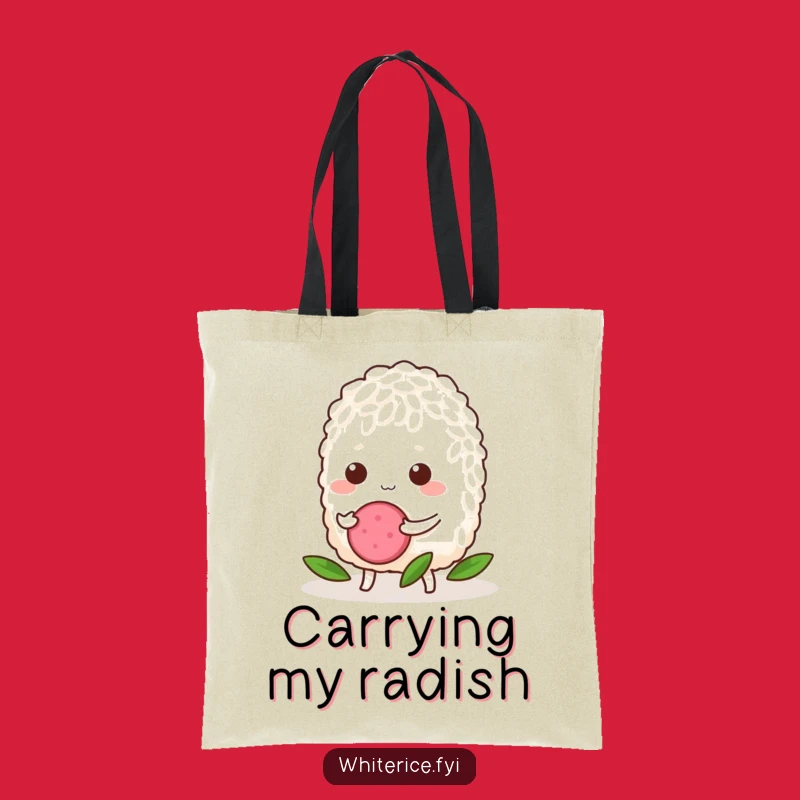 Funny Determined Rice Tote Bag - A Humorous Companion for Daily Missions