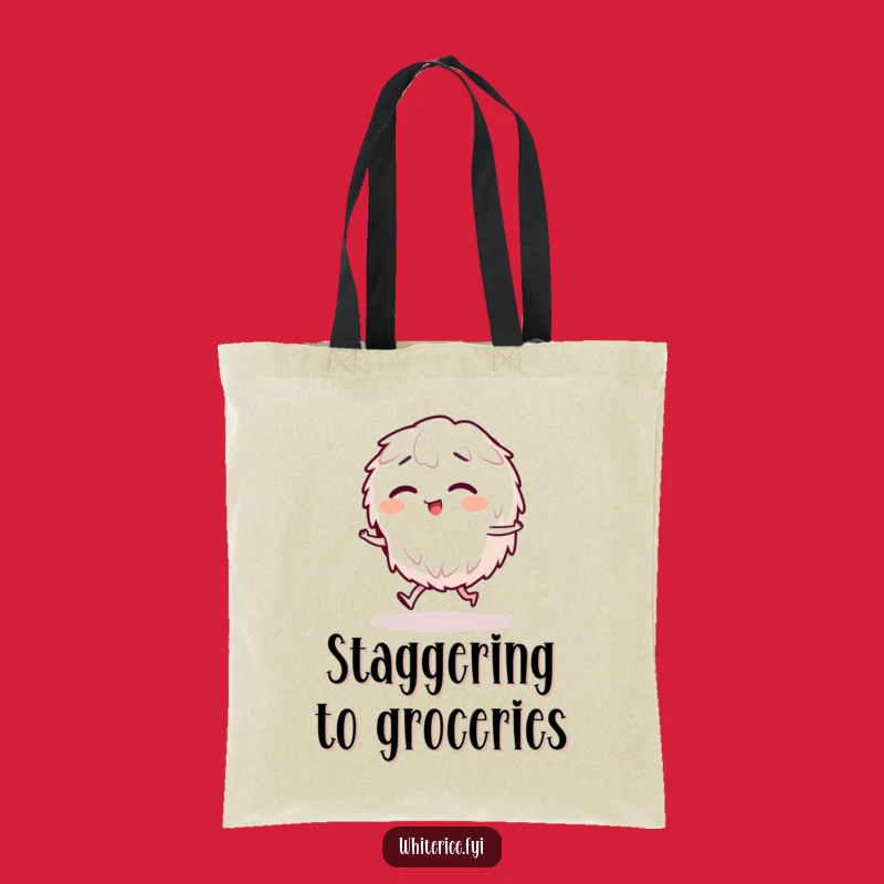 Funny Giggling Rice Stagger Tote Bag, Hilarious Carryall for Laughs