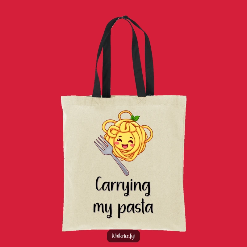 Funny Noodle Chef Tote Bag: Joyful Character Twirling Noodles, Practical Gift
