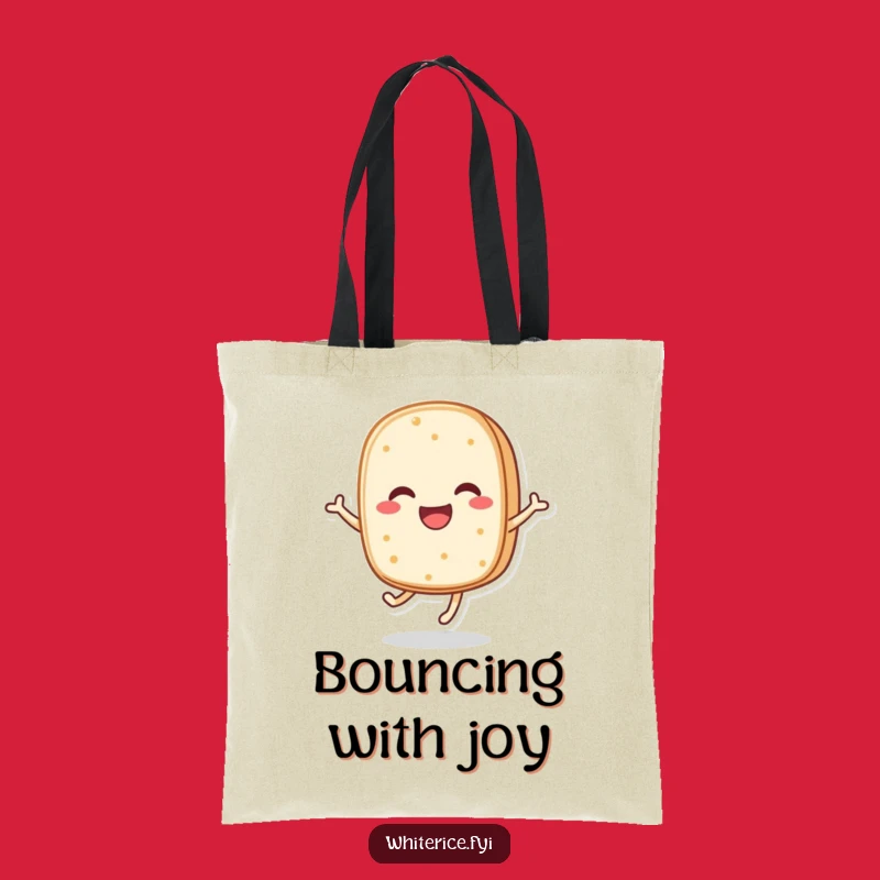 Funny Rice Cake Tote Bag: Durable Bouncing Character, Ideal for Errands and Funny Gifts