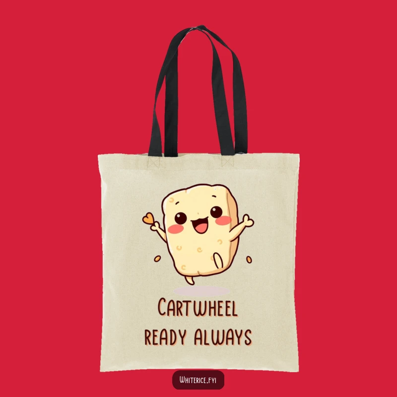 Funny Rice Cracker Flip Tote Bag: Playful Kawaii Snack Carry-All, Perfect Gift Tote