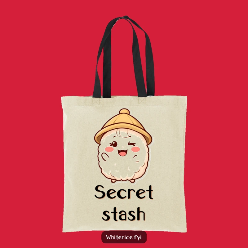 Funny Winking Rice Tote Bag - Carry Your Charm Everywhere!
