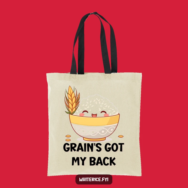 Funny Rice Bowl Tote Bag, Spacious & Hilarious Foodie Carryall Gift