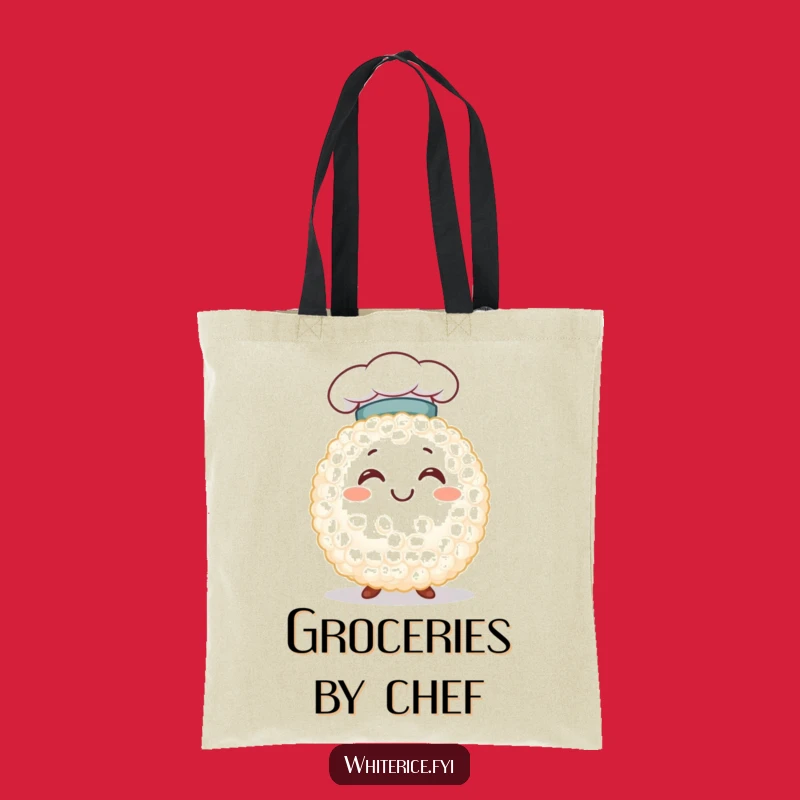 Funny Chef Rice Grain Tote Bag: Cute Character Bag Funny Gift Idea