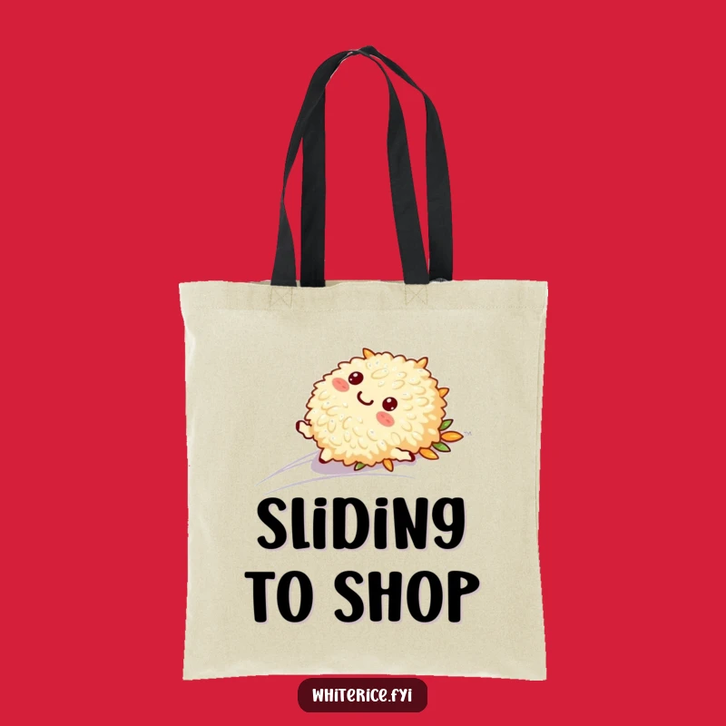 Funny Sliding Rice Tote Bag: Playful Character, Practical Gift