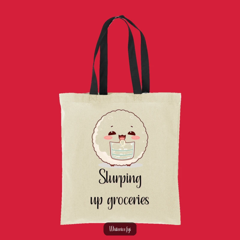 Funny Bibbed Rice Ball Tote Bag: Carry Your Essentials with Cute Charm